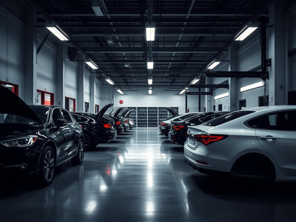 Oficina moderna de reparação automotiva